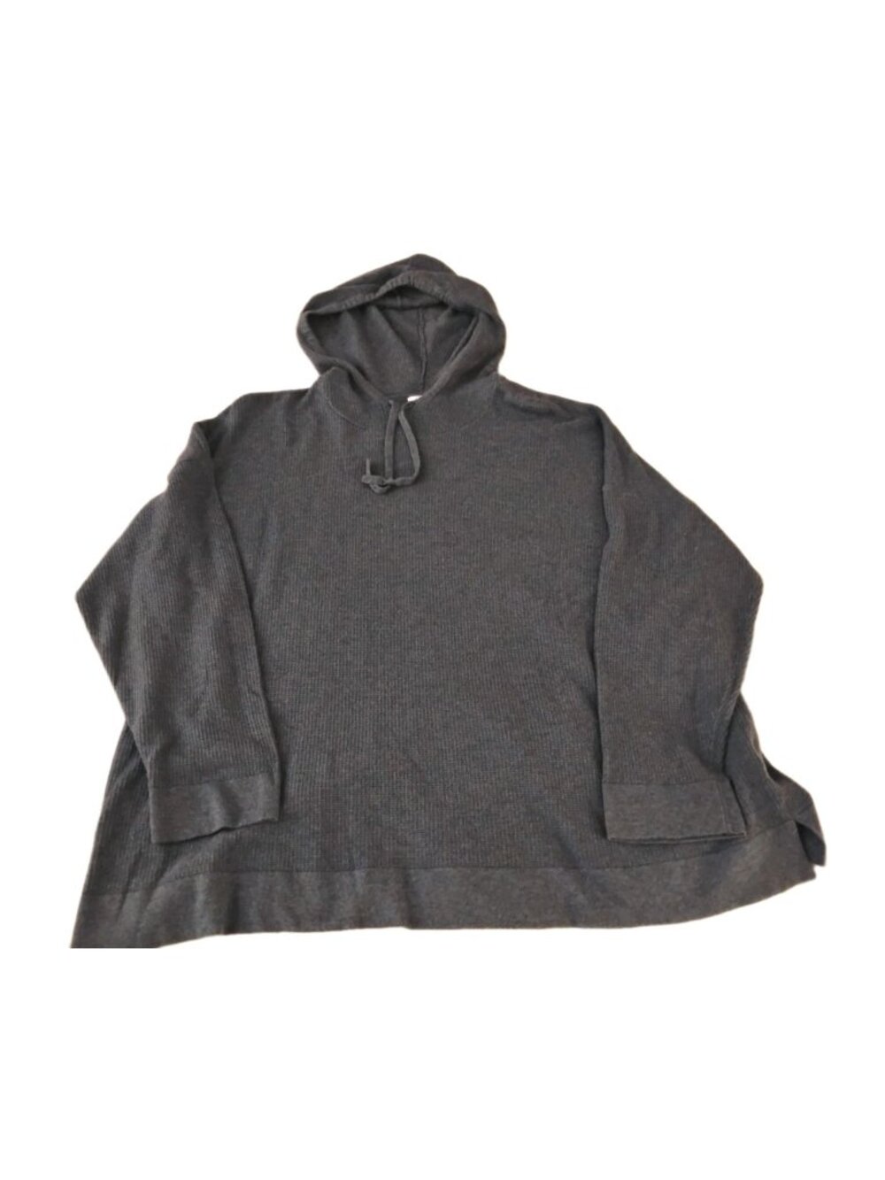Pure Jill Hooded Waffle Knit Sweater Tunic Hoodie Outdoor Fall 2X Slate Blue